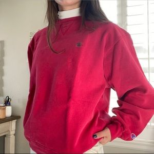 VINTAGE RED CHAMPION CREW NECK